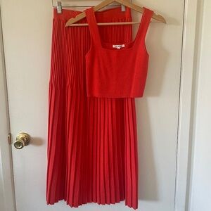 ALI GOLDEN Knit Crop Tank XS in Poppy